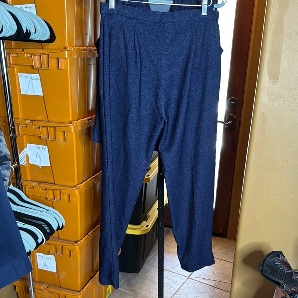 Vintage Indulgence Indigo Blue Jean Vest Pantsuit Size Large - Picture 13 of 13